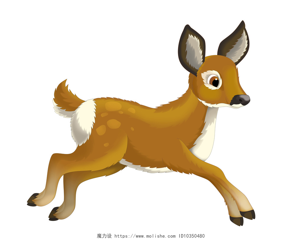 可爱的卡通动物小鹿插图